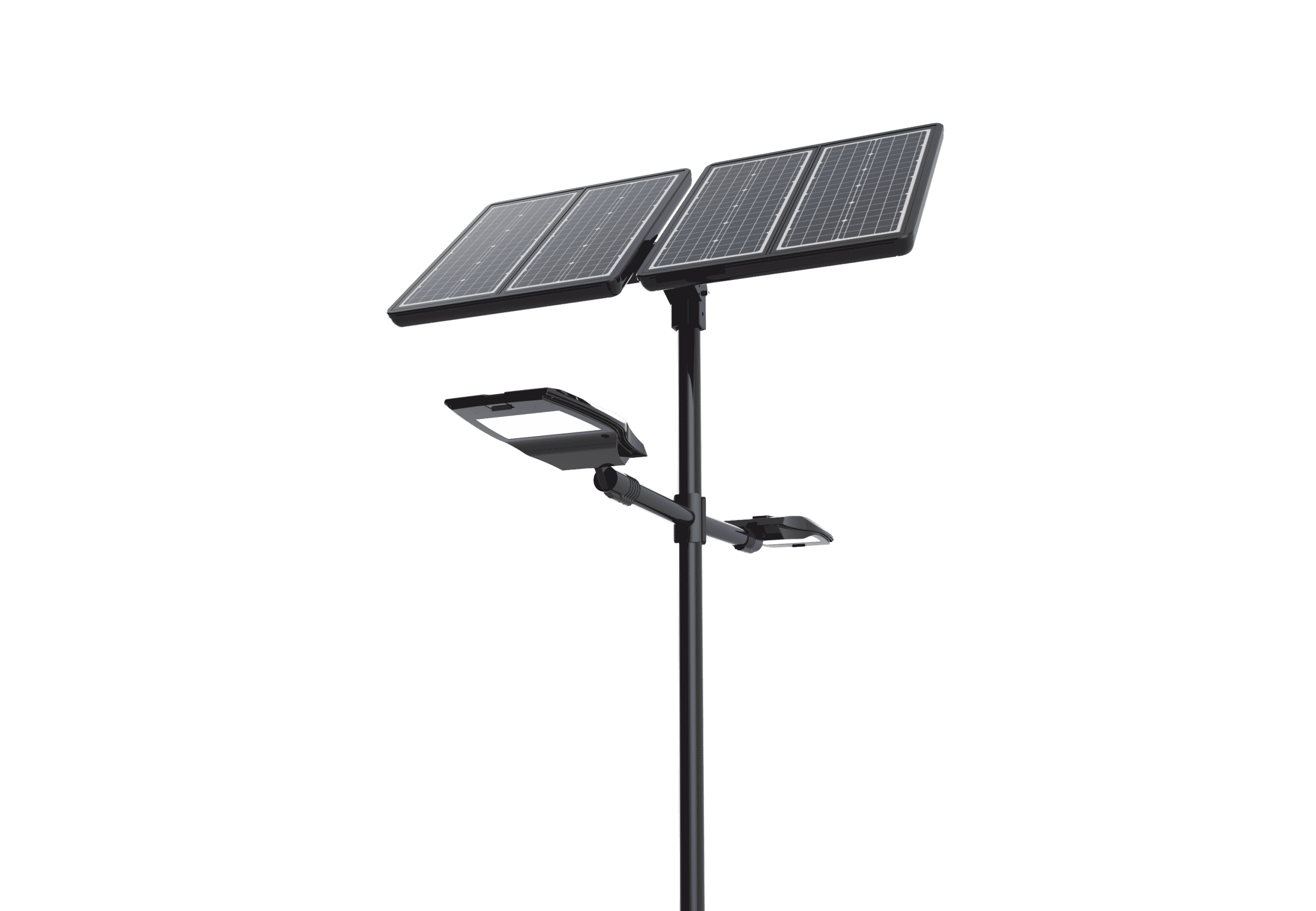 Lampadaire solaire LED japonais double position