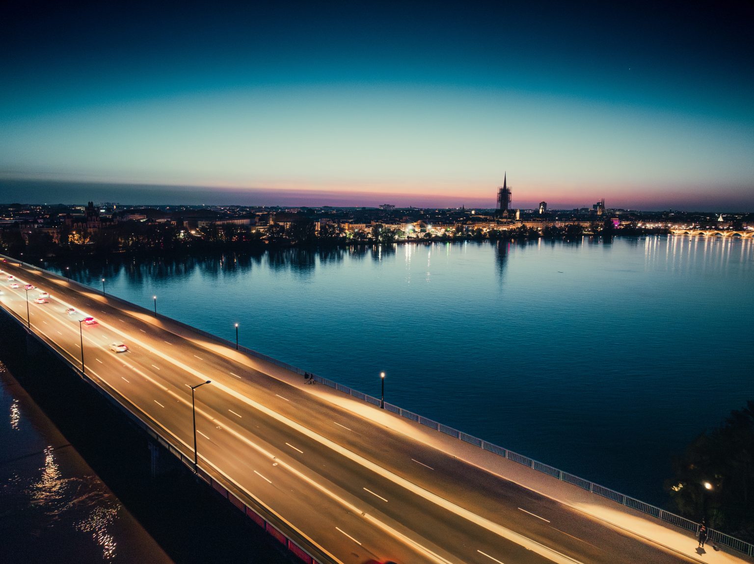 Bordeaux vu du haut du pont saint jean