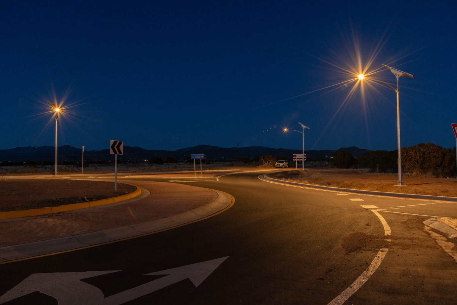Projet routier de Santa Fe avec implantation des 48 points lumineux solaires
